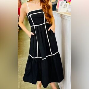 SOLD • Black + Off White Dress